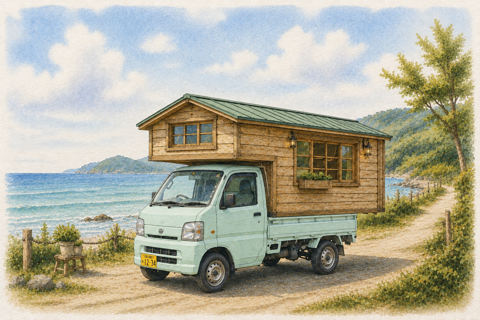 スバル 軽トラック＋シェル ミントシャーベット